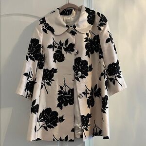 Banana Republic Black and Cream Floral Blazer